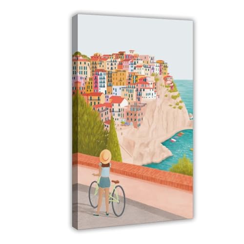 Poster Manarola Cinque Terre Italie de 2 affiches sur toile decoration 20x30 cm