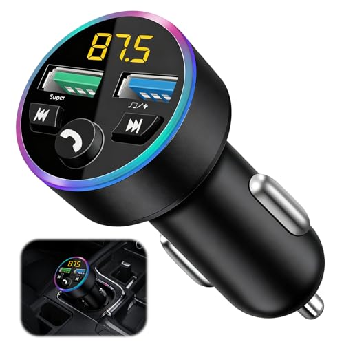 Transmisor FM para Coche - Adaptador Bluetooth 5.0 - Bluetooth para Coche - Reproductor MP3 - Transmisor FM Metálico - Dual - Llamadas Manos Libres, Cargador Rápido para Mechero QC 3.0 - imagen 7