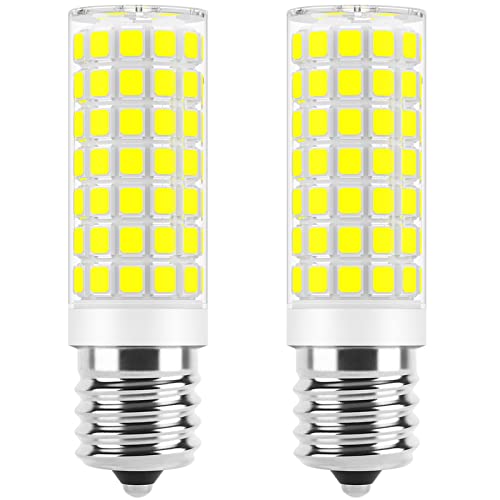 Image of E17 LED Bulb Dimmable, 7W Microwave Over Stove Bulb, 120V 60W Incandescent Equivalent, Daylight White 6000K, Fit for Whirlpool Maytag GE Kenmore Microwaves, Replaces 8206232A 1890433 AP4512653, 2 Pack