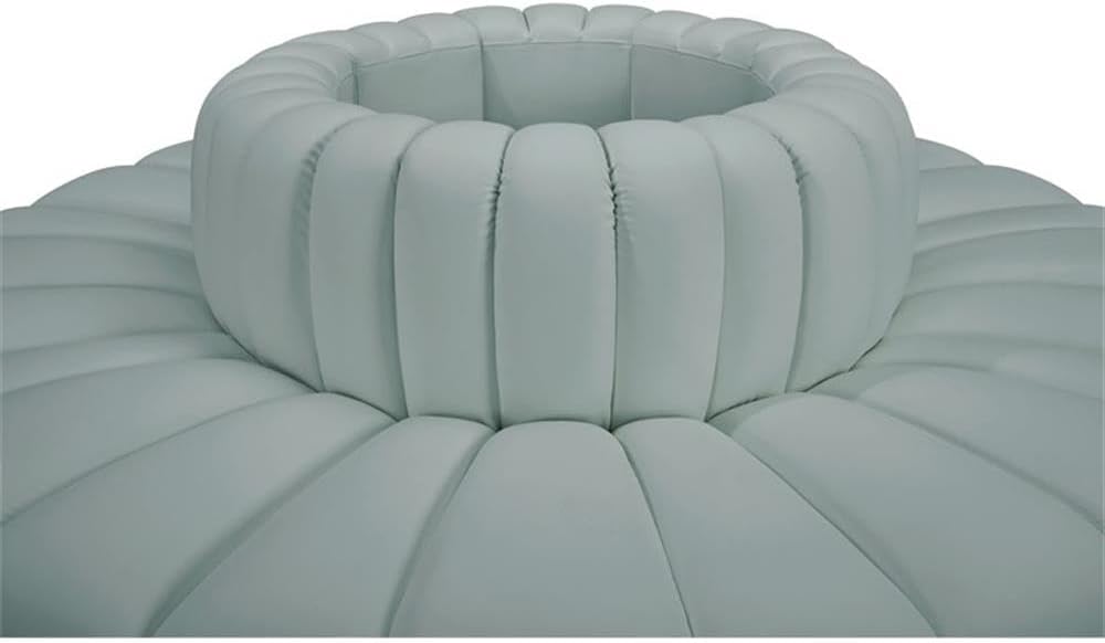 BOWERY HILL Contemporary Modular Sectional, 90" W x 90" D x 30" H, Mint Green Vegan Leather, Deep Channel Tufting, Versatile Design for Living Room, Bedroom, or Home Office Seating