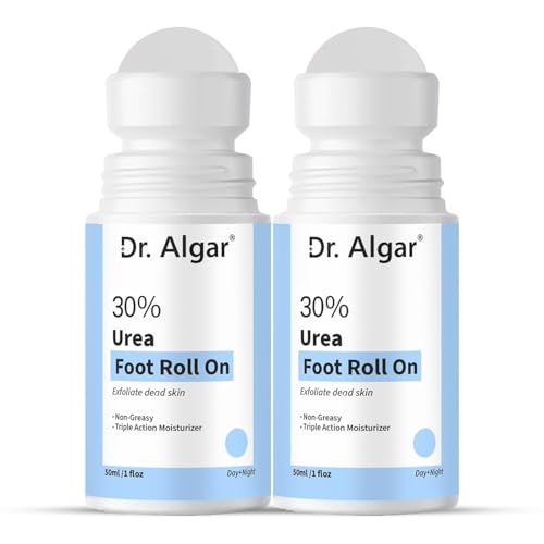 Image of Dr. Algar 30% Urea Foot Roll On for Dry & Cracked Heels | Intensive Moisturizing Foot Care | Softens Rough Skin & Calluses | Fast Absorbing Heel Repair Formula | 50 ML | Pack of 2