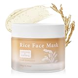 Bmrewax Rice Face Mask, Gentle Exfoliating Wash Off Facial Mask for Dull, Rough Skin, Pore Clearing, Remove Dead Skin Cells for All Skin Types 3.53 Fl Oz