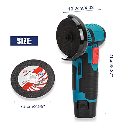 Mini-Winkelschleifer Akku Flex,12 V, 19500 U/min, mit 2 Batterien und 2 Diamanttrennscheiben zum Schleifen und Schneiden. – Bild 6
