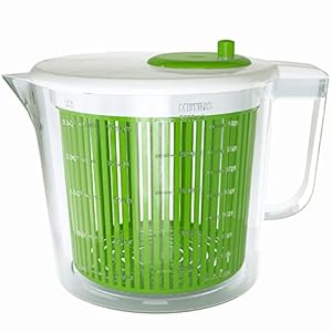Single Serve Small Salad Spinner – Mini Prep Lettuce Spinner and Dryer With Measuring Cup – Collander with Fruit and Vegetable Washing Basket Bowl – Great Fruit and Vegetable Washer By Cooler Kitchen