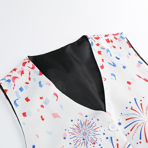 Image of GRAJTCIN Men's Festive Costume Adult Mardi Gras Vest 3D-Print St Patrick's Day Suit Independence Day Waistcoats