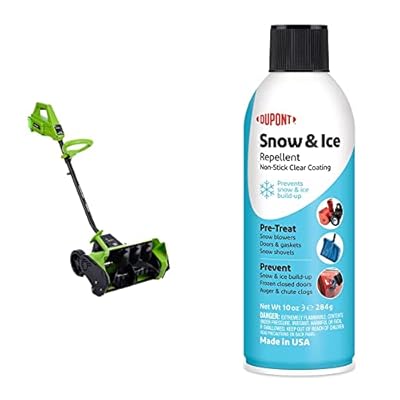 Earthwise 40-Volt Cordless Electric Snow Shovel (16-Inch) + Dupont Teflon Snow and Ice Repellant (10 oz) Bundle