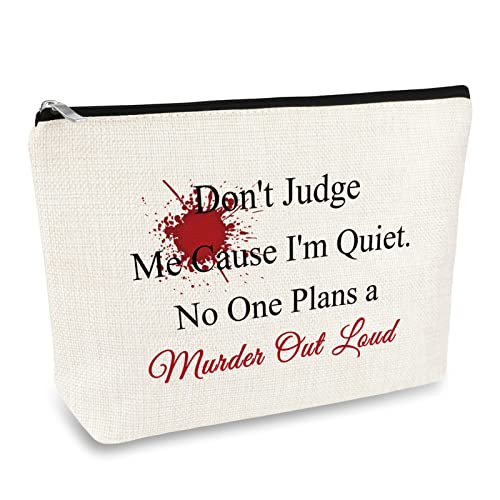 True Crime Gifts For Women Makeup Bag True Crime Lover Fan Junkie Gift Travel Cosmetic Bag Funny Serial Killer Podcast Lovers Horror Quotes Gift Makeup Pouch