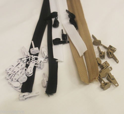 Medium Weight Continuous Zipping With Sliders - 25M Black