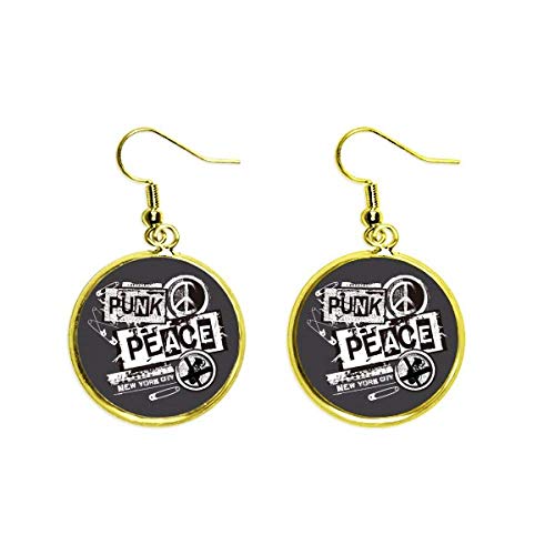 Pendientes dorados anti-guerra estilo punk de Nueva York para expresar tu identidad propia