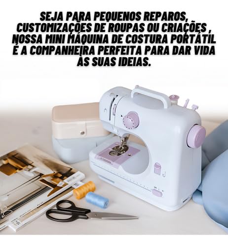 Máquina De Costura Doméstica Magnifica Portátil 12 Pontos