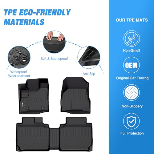 Image of Nilight TPE Floor Mats for Chevy Equinox GMC Terrain 2010 2011 2012 2013 2014 2015 2016 2017,All Weather Custom Fit Heavy Duty Floor Liners