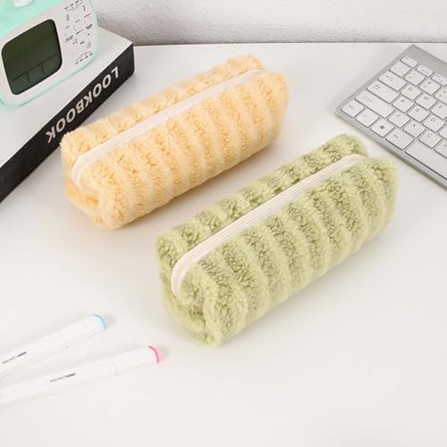 Image of Small Pencil Pouch Makeup Plush Pen Bag Women Office Stationery Mini Comestic Bags