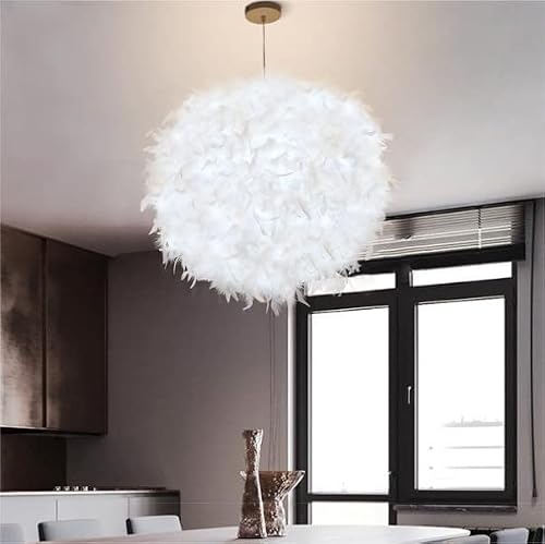 Zyleisenbao White Feather Chandelier Cute Pendant Light For Bedroom,Girls Room，Daughters Room #TOP1
