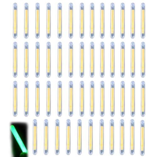 fshxj 50 Stück Knicklichter Angeln Leuchtposen Knicklichter für Angeln mit Langer Leuchtzeit hochwertiges Fluoreszierendes Material universell einsetzbar für See Teich Meer und Nachtangeln