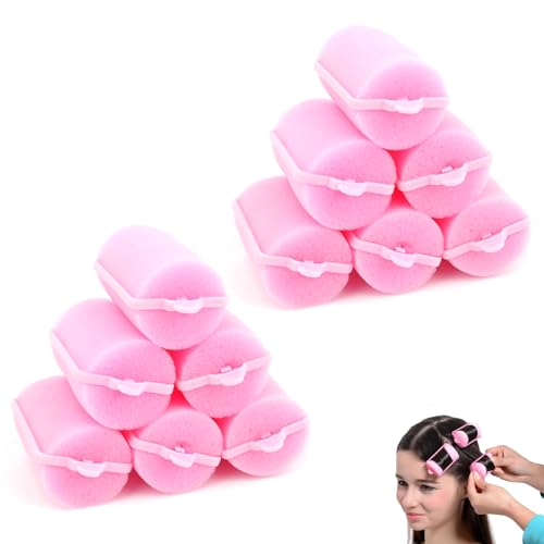Hsyadazi Lot de 12 bigoudis en éponge - Rouleaux en mousse souple pour boucles et volume (36 mm) - Sans douleur pour femmes et enfants