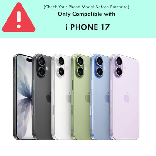 Image of RIGGEAR Shockproof Sleek Hybrid Armor 360 Rotating Magnetic Ring Stand Back Cover Case Compatible with MagSafe Accessories for iPhone 17 (Transparent PC and Black TPU Bumper)