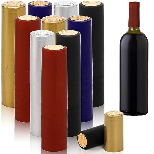 ZOOFOX - ZOOFOX 500 Pieces PVC Heat Shrink Capsule, Shrink Caps for Wine Bottles, Colored Wine Shrink Wrap Sleeves Caps for Professional Wine Making Cellars and Home Use