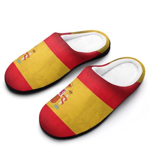 Spain Flag Spanish Cotton Slippers Women Men Home Shoes Keep Warm Anti Skid Winter Furry Step on House