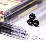 Penagic Stylo d'encre japonais, 0.35 mm Point Fin, Gel Noir, Conseil Extra Fin, Fournitures de papeterie scolaire coréenne