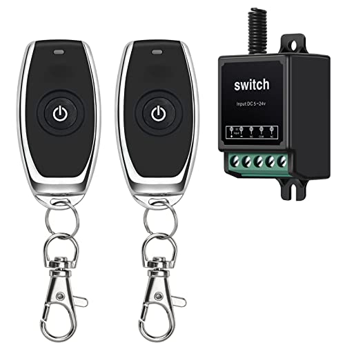 ZHOFONET Funkschalter mit Fernbedienung,DC 12V 1 Kanal Universal Schaltrelais funkschalter,433 MHz 10A Universal Wireless Relais Modul,100m Langstreckenschalter