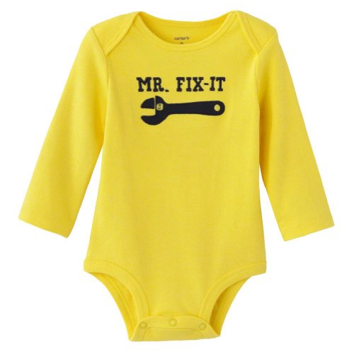 Carter's Baby Boys' L/S Slogan en coton pur et finitions soignées pour nouveau-né