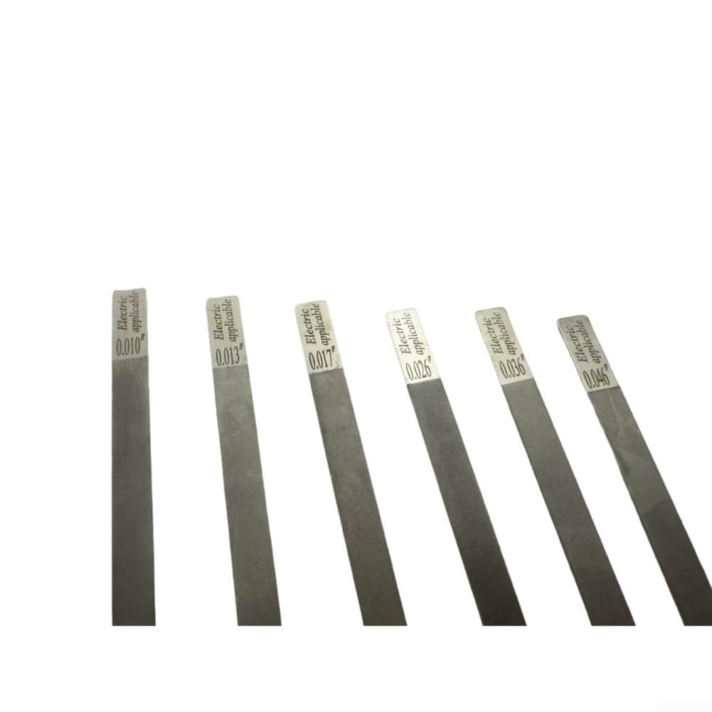 Kit di 6 lime per capotasto per chitarra, in acciaio inox, con manici ergonomici, per scanalature precise e coronamento dei tasti su chitarre elettriche e acustiche (elettrico 10-46)