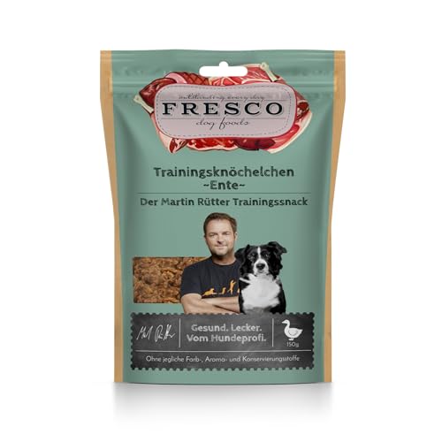 FRESCO Dog Martin Rütter Trainingsknöchelchen Ente 150g | proteinreiche Hundeleckerlis aus frischem Fleisch | 100% natürliche Zutaten | für Belohnung, Training und als Snack