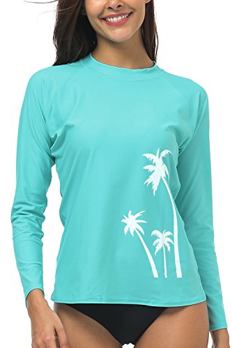 Wetopkim Women Loong Sleeve ruguard Shirts Rash Guard UV Swim Shirt Sun Protection Clothing Aqua
