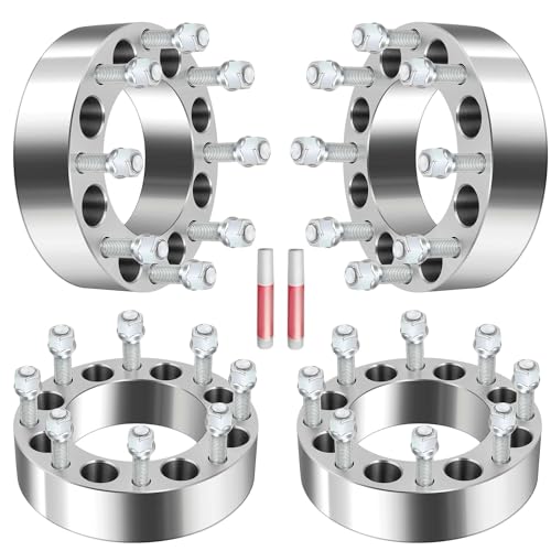 GDSMOTU 8x6.5 to 8x180 Wheel Spacers for Chevrolet for Silverado 2500 HD for Avalanche 2500 Suburban 2500 for GMC for Sierra Series 4Pcs 2inch Wheel Adapters & Spacers 14x1.5 Studs 126.15mm Bore