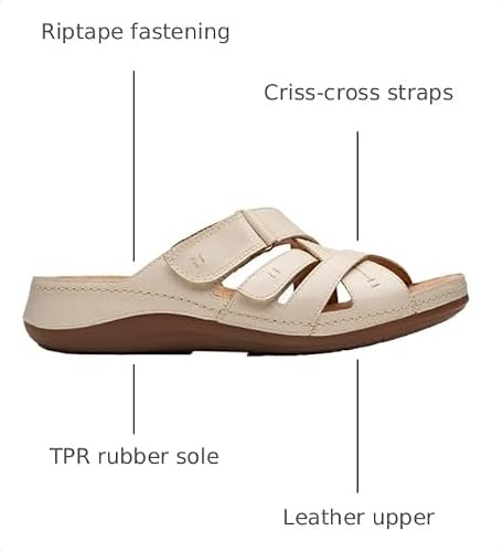 Clarks Clarks Women's Cecily Slide Cream Leather 8.5 M