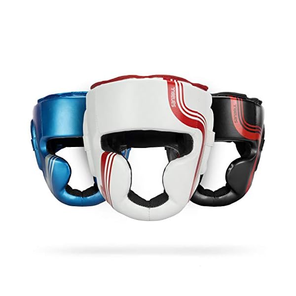 Sanabul-Core-Series-Boxing-MMA-Kickboxing-Head-Gear Sanabul Core Series Boxing Headgear for Men and Women | Full-Face Coverage, Impact-Dura Shock Tech | Elevate Your Protection for Multiple Combat Sports | Boxing Gear (White/Red, L/XL)