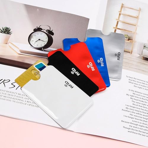 50PCS RFID Blocking Card Sleeves, Colorful Credit Card Protective Sleeves, Waterproof RFID Card Holder, Identity Card Protector Effectively Protect Your Credit, ID Cards From Electronic Theft3