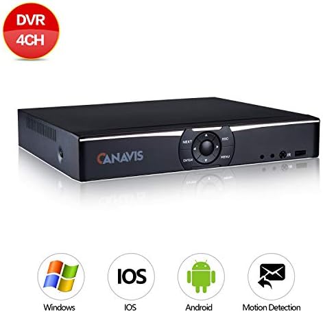 CANAVIS 4CH 1080N Hybrid 5-in-1 AHD DVR (1080P NVR+1080N AHD+960H Analog+TVI+CVI) Standalone DVR CCTV Surveillance Security System Video Recorder [Smart Phone& PC Remote Access/Motion Detection]