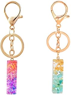 Lyxtiorn Letter Keychain,Resin Keychain,Pendant English Alphabet Design Flower Keychains,A-Z Keychain for Women Girl Birthday Gifts