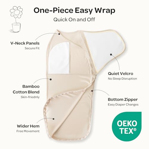 Image of Momcozy Swaddles for Newborns, Quiet Fastener Swaddle Suitable for Infant 0-3 Months, New-Parent-Friendly Sleep Sack, Reduce Startle Reflex, Newborn Boys Girls Registry Essentials, 2-Pack, Meadow