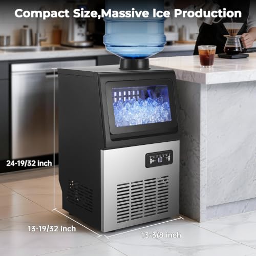 Image of 90lbs Commercial Ice Machine, 18lbs Storage for Bar and Kitchen