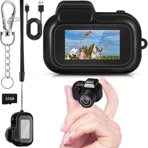 Mini Keychain Camera with 0.96" HD Display Pocket Size Portable