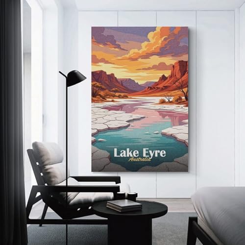 Œuvre d'art murale moderne Lake Eyre toile de qualité