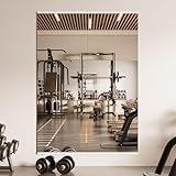 TETOTE Gym Mirrors for Home Gym Wall Large 67' x 24' - 2PCS Workout Exercise Fitness Mirror, Tempered Glass Frameless Full Length Mirror for Garage, Dance Studio, Yoga, Bedroom, Living Room