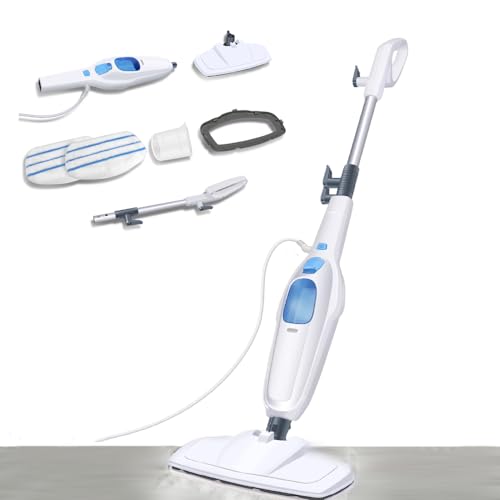 1500W Electric Cleaner Hot Steam Mop Cleaner Floor Steam Mop Detachable Handheld Cleaning Machines with 2 Washable Soft Mop Pads and 400ml Water Tank for Hardwood Floor, Windows and Carpet Cleaning