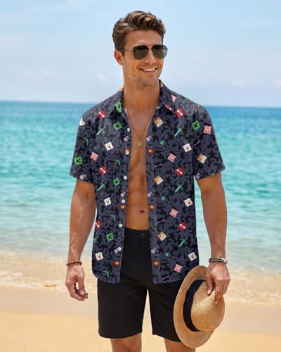 Image of 99TIMORO Fathers Movie Hawaiian Shirt for Men, Characters Button Down Short Sleeve Top, Summer Beach Gifts