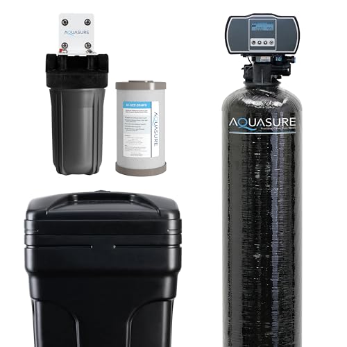 Aquasure Harmony Series 50,000 Grains Whole House Water Softener with High Performance Automatic Digital Metered Control Head with Pre-Filter