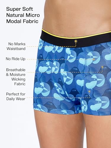 Image of Bummer Printed Micro Modal Trunks Underwear for Men - Ultra Soft & Breathable, 3 Times Softer Than Cotton, Anti-Bacterial, Stretchable for Ultimate Comfort & Style, Pack of 1 (A Shark Tank Product)