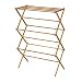 Household Essentials 6524 Tall Indoor Folding Wooden Clothes Drying Rack | Dry Laundry and Hang Clothes | Bamboo