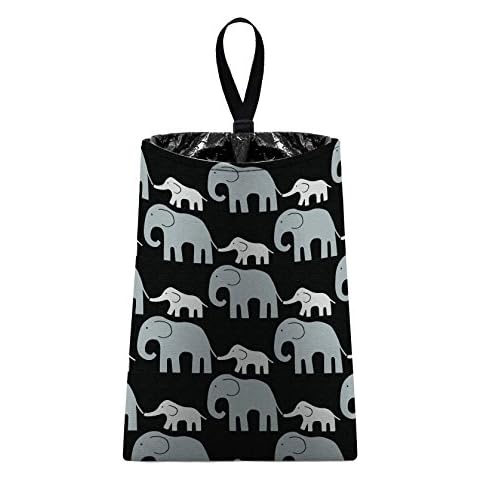 Auto Trash (Elephants - Black) by The Mod Mobile - car Trash Bag Litter Bag Garbage can for Your Automobile Cover