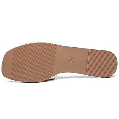 Athlefit Women's Slides Summer Fashion Slip On Flat Sandals Dressy