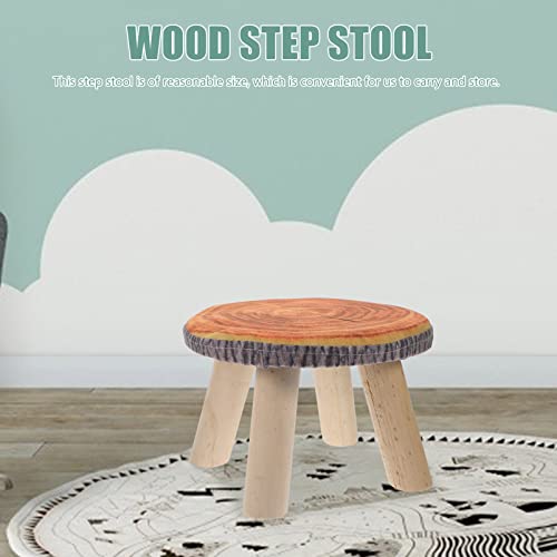 LIFKOME Mini Banquinhos De Madeira Trocador De Sapatos Banquinho Infantil Redondo Banquinho Baixo Su