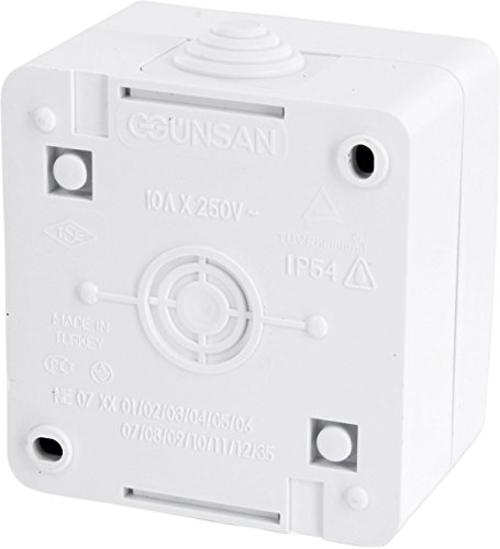 Surface-Mounted Wet Room Cross Switch IP54 - All-in-One - Frame + Insert + Cover (Series G1 Pure White) - Image 2