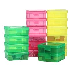 NAIVEES Small Stackable Plastic Storage Boxes (5.1×5.1×2″) – 18 pack.
