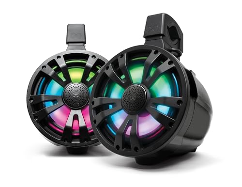 SoundExtreme T8 ExtremeTower Powersports Marine Waterproof Sealed 8-inch 2-Way Wired Passive Speakers 2-pc Set – Black